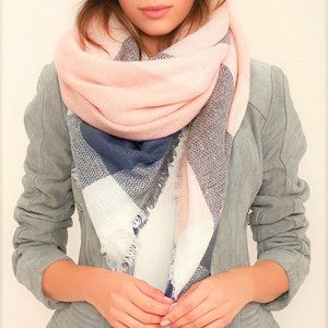 Oversized Plaid Blanket Scarf Shawl NEW